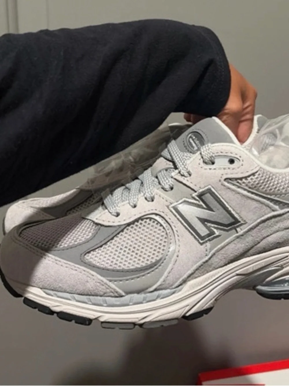 New Balance Women's Light Gray Mesh & Suede Athletic Sneakers